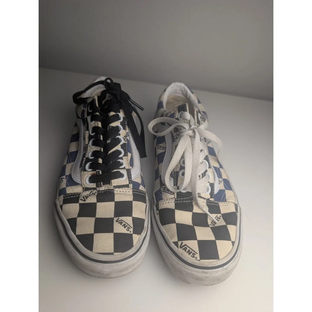 Vans Old Skool Checkerboard Black White Low Top Sneakers Men's 6.5 Women's 8